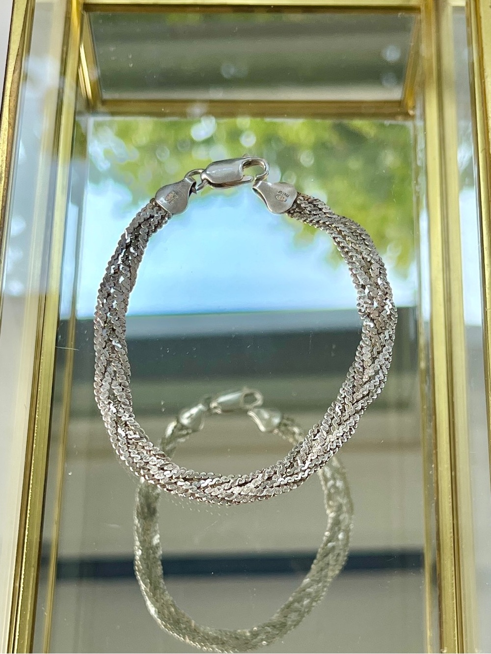 Italian Sterling Silver Braided Herringbone Bracelet